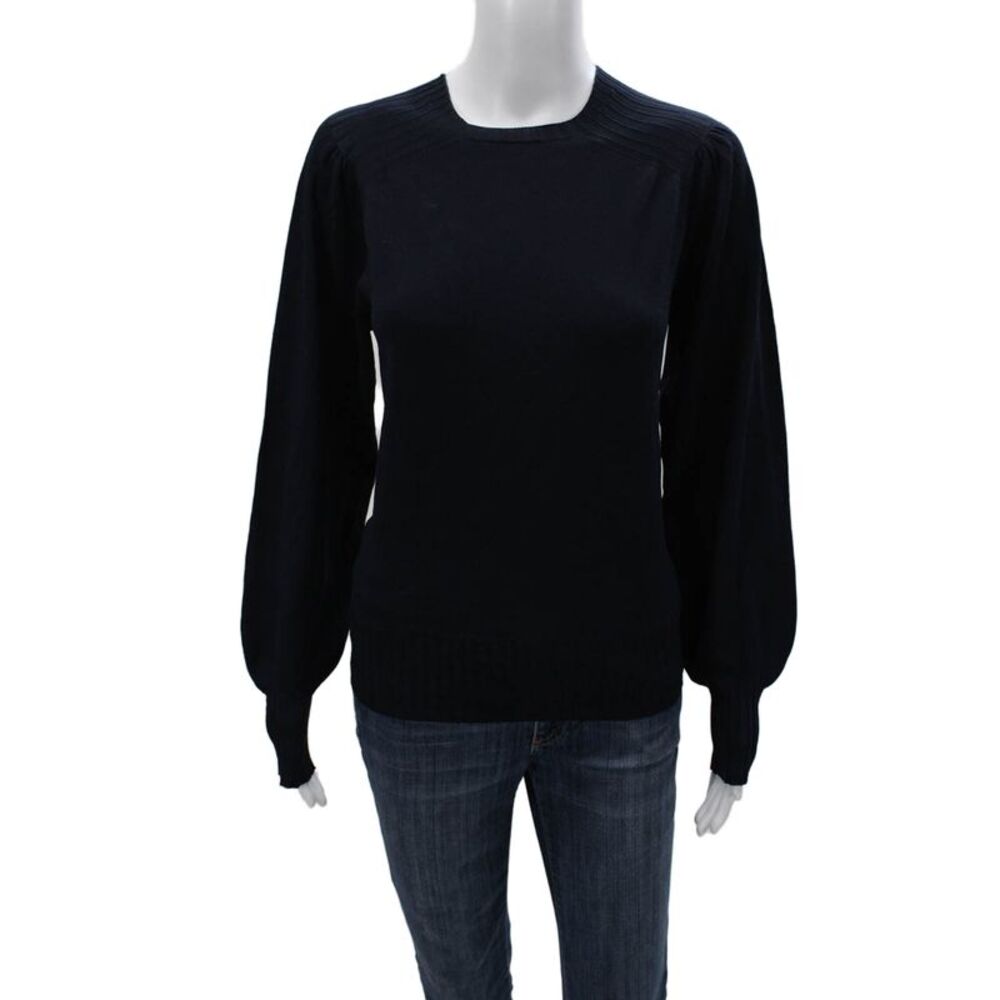 Sita Murt Womens Blue Pullover Sweater Round Neck Long Sleeve Size 40